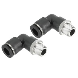 PATIKIL Female Elbow Tube Push to Connect Fittings 2 Pack Female Elbow 3/8" Tube OD x 3/8" N PT Thread 90 Push to Connect Fitting for Airwater