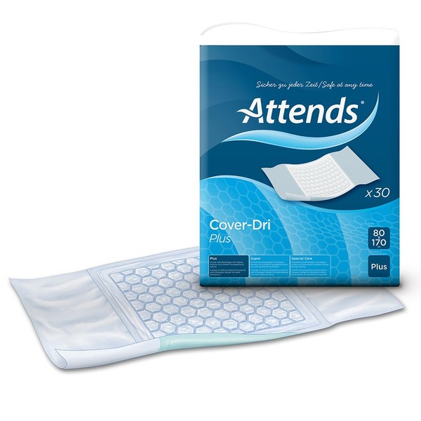Attends Cover Dri Plus Disposable Bed Pads (80 x 170 cm - WITH TUCKS)