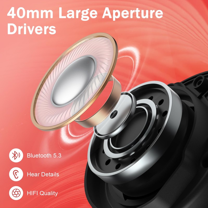 phonicgrid Wireless Headphones Over Ear Headphones Active Noise Cancelling Headphones,