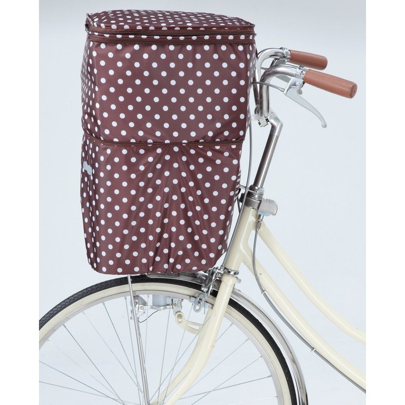 Kawadomi Seisakusho KW-541BR Bicycle, 2-tier Front Basket Cover, Brown Dot