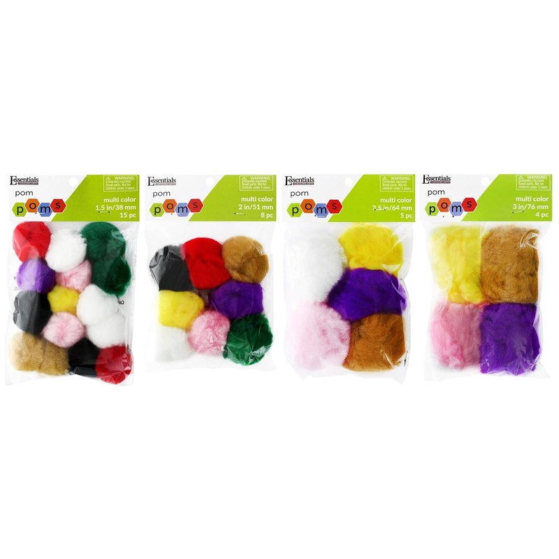 Essentials By Leisure Arts - Pompones negros de 3 pulgadas,