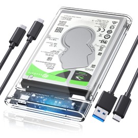 ORICO 2139C3 Type-C 2.5 Inch HDD / SSD Case, USB3.1 GEN1 Drive Case, 5Gbps Transfer, Transparent, SATA 3.0, Hard Disk Case, Supports 4TB (9.5mm or less) Anti-Static, PC Material, Portable HDD Case, Clear