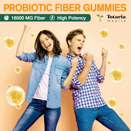 Totaria Probiotic Fiber Gummies, Pineapple Flavor, 60 Gummies per Bottle, 2 Bottles