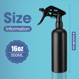 Eccliy 20 Pack 16 Oz Empty Spray Bottles for Cleaning, Leak Proof Spray Bottles with Measurements and Adjustable Nozzle for Cleaning Commercial Supplies(Matte Round,Black)