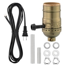 Lamp Rewire Kit, 10 Foot Matching Cord, 3 Way Socket and Essential Hardware, Table and Floor Lamps Socket Replacement, Rewire and Repair, DIY Light Making Kit