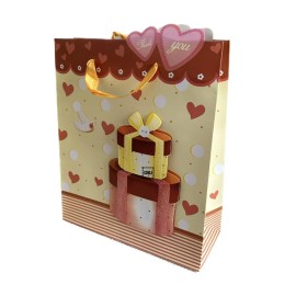 Madhatter 2 Gift Bags L & M Printed 3D w Handle Present Theme Thank You Special Easter