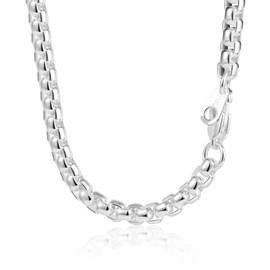 ALEXCRAFT Stainless Steel Chain Men Women Boys Necklace Men's Silver Cuba Link Chain, Stainless Steel, No Gemstone
