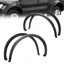KUIPERAUTO OE Factory Fender Flares Compatible for 2009-2014 Ford F150 67.0"/78.8"/97.4"Bed Length Only (Not Compatible for Platinum and Raptor models) Smooth Black Paintable Wheel Flares 4PCS