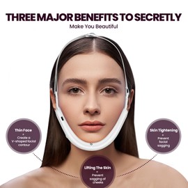 Electric Double Chin Device and V-Face Machine with 8 Modes and 15 Gear Adjustable Intensities - Intelligent Double Chin Machine for V-face