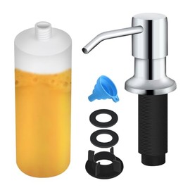 Soap Dispenser for Kitchen Sink, Built in Sink Soap Dispenser Lotion Dispenser with 17 OZ Bottle, Refill from The Top Bar Sink Soap Dispenser, Chrome