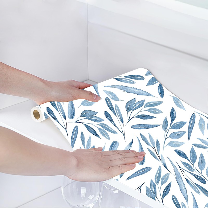 Self Adhesive Drawer Liner Shelf Blue Contact Paper 17.3in x16.4ft