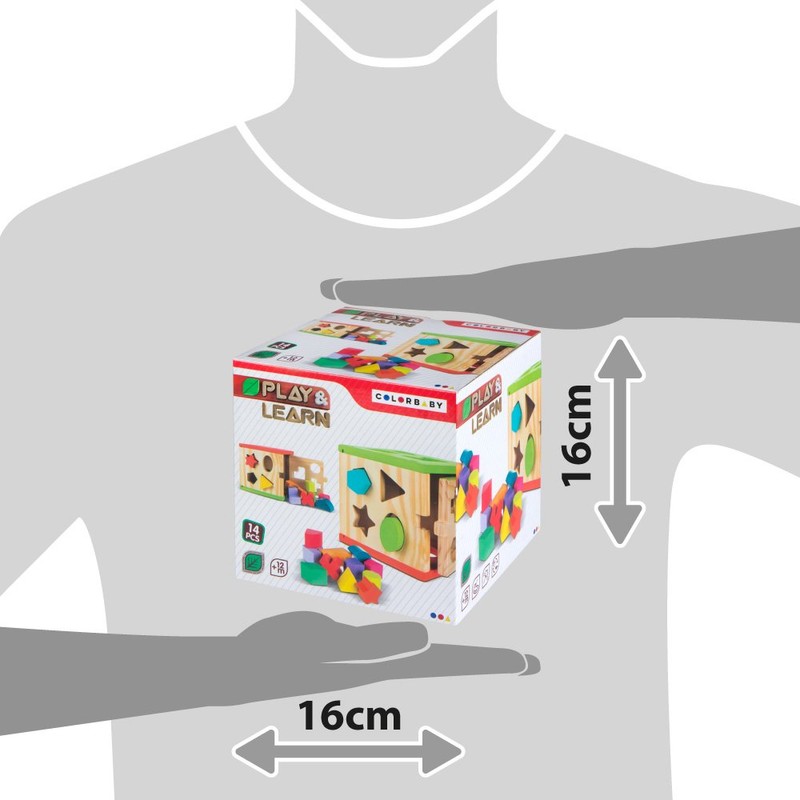 COLORBABY – Wooden Activity Cube Bucket
