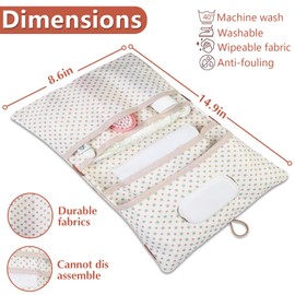LAINIKE Nappy Bag Organiser and Cosmetic Bag 2-in-1 Nappy Bag Small Changing Bag Organiser Baby Nappy Bag for Mother on the Go (Hedgehog)