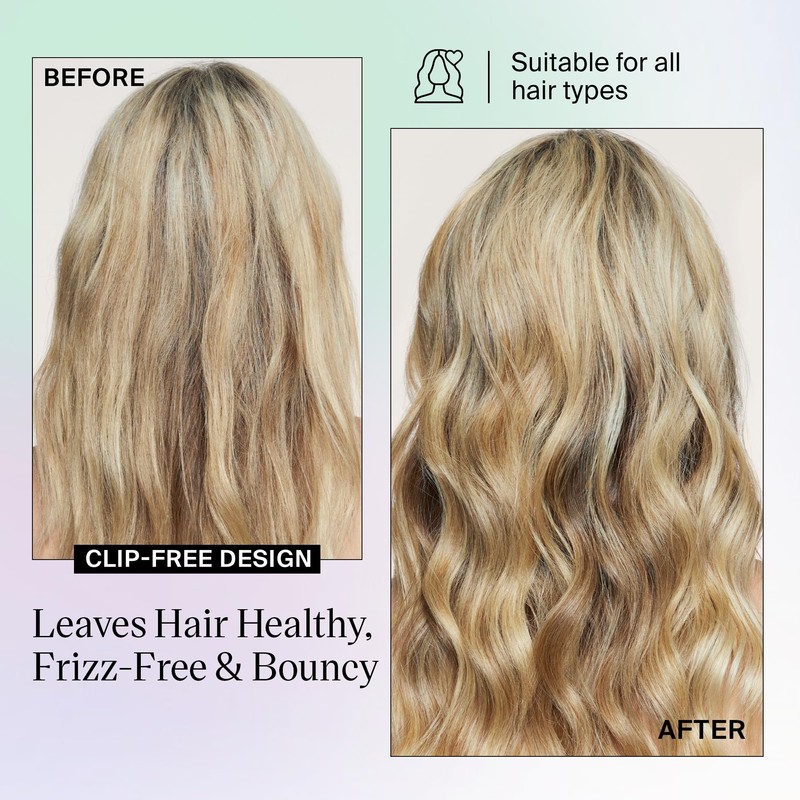 Eva NYC Healthy Heat Clip-Free Curling Wand, Tourmaline-Infused Hair Curler