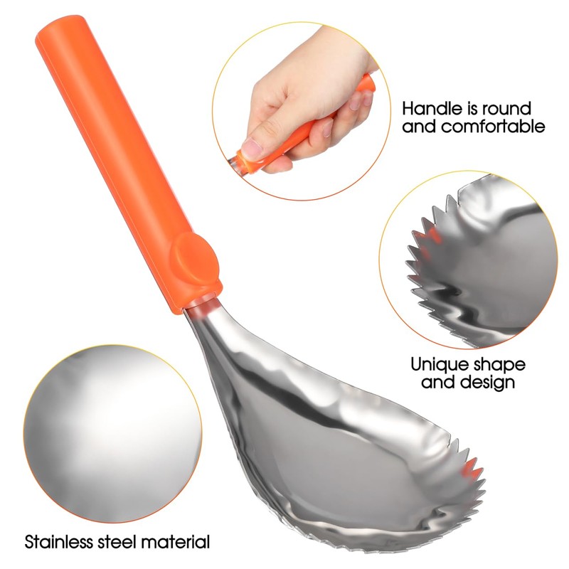 MAGICLULU Pumpkin Scraper Serrated Spoon Pumpkin Core Remover Scoop Stainless