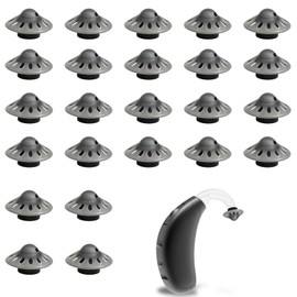 Pack of 24 Hearing Aid Umbrellas, 8 mm, Made of Soft Silicone, Shields for Hearing Aids, Starkey, Universally Compatible with Phonak, Signia, Oticon and Starkey Hearing Aids, Replacement Parts for