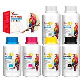 Yitentek Low-Sediment DTF Ink 1500ML DTF Transfer Ink for PET Film Pigment Ink Refill for P600 P800 DX5 XP600 4720 i3200 i1600 5113. High Fluidity, Whiteness & Coverage, (250ml x 6, 2Wh+CMYK)