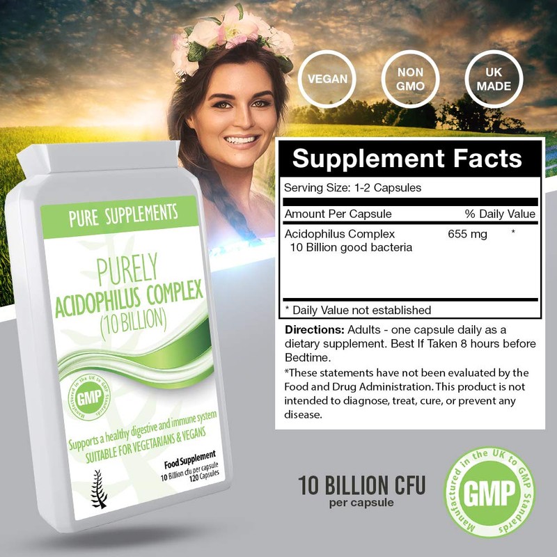 Probiotic Acidophilus Capsules 10 billion for Women and Men 120
