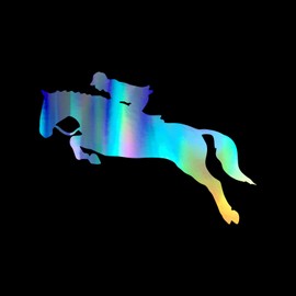 Jumping Horse Decal Vinyl Sticker Auto Car Truck Wall Laptop | Holographic | 5.5" x 3"