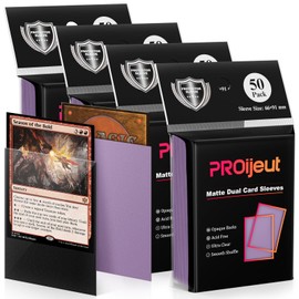 200 Pack Card Sleeves, Matte Dual Trading Card Sleeves with Opaque Back & Smooth Shuffle, Tear Resistant Card Protectors Sleeves for MTG, TCG, Sports Cards, Game Cards (Orchid Purple)