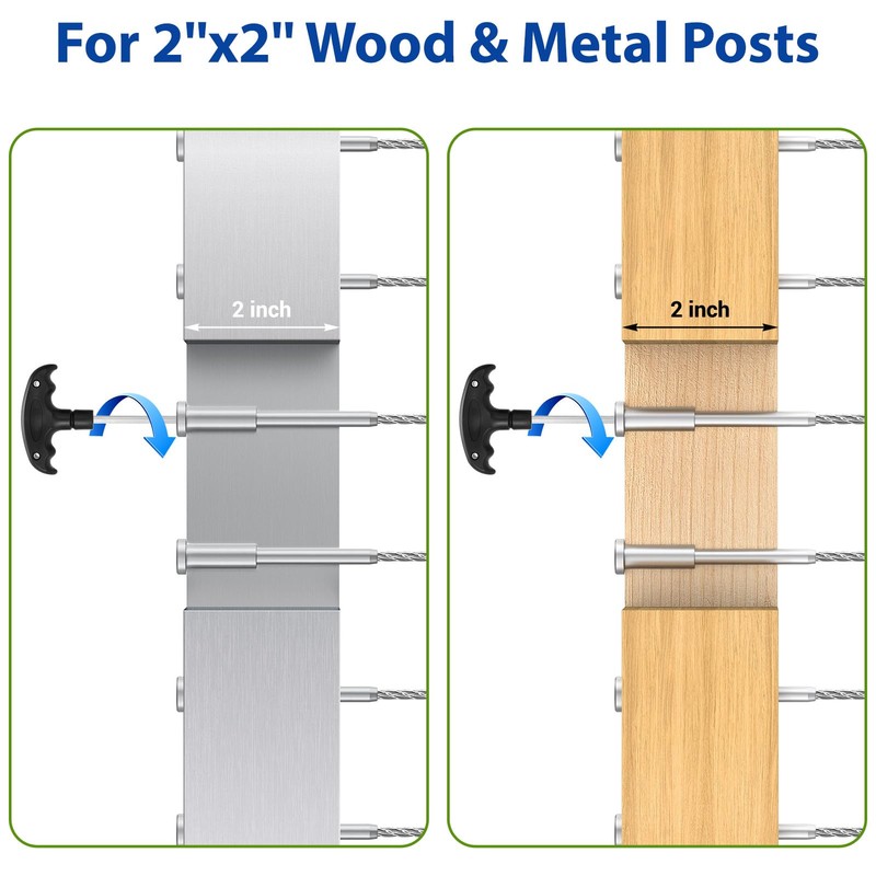 Steel DN Mate 40 Pack 1/8" Invisible Cable Railing Kit,