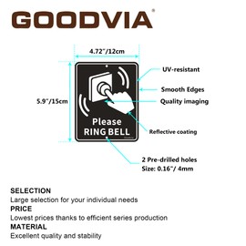 Please Ring The Bell Sign Metal Aluminium 4.7 * 5.9 inches with Double-sided and 2 Holes for Easy Mounting on Door or Wall Plaque Anywhere in Home School Office Hospital Pack of 1