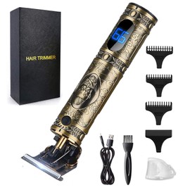 RESUXI Hair Clippers for Men Hair Trimmer for Barbers,Professional Cordless T Blade Trimmer, Beard Edger Liners for Men,Barber Shavers for Hair Cutting,Gold Knight Close-cutting Hair Machine