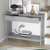 TaoHFE Entryway Table with Storage, Modern Sofa Table with Slatted