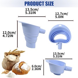 LeLehome Foldable Flour Funnel for Kitchen Aid Mixer, Silicone Powder Funnel Stand Mixer Attachment, Collapsible Design Easy-Pour No-Mess