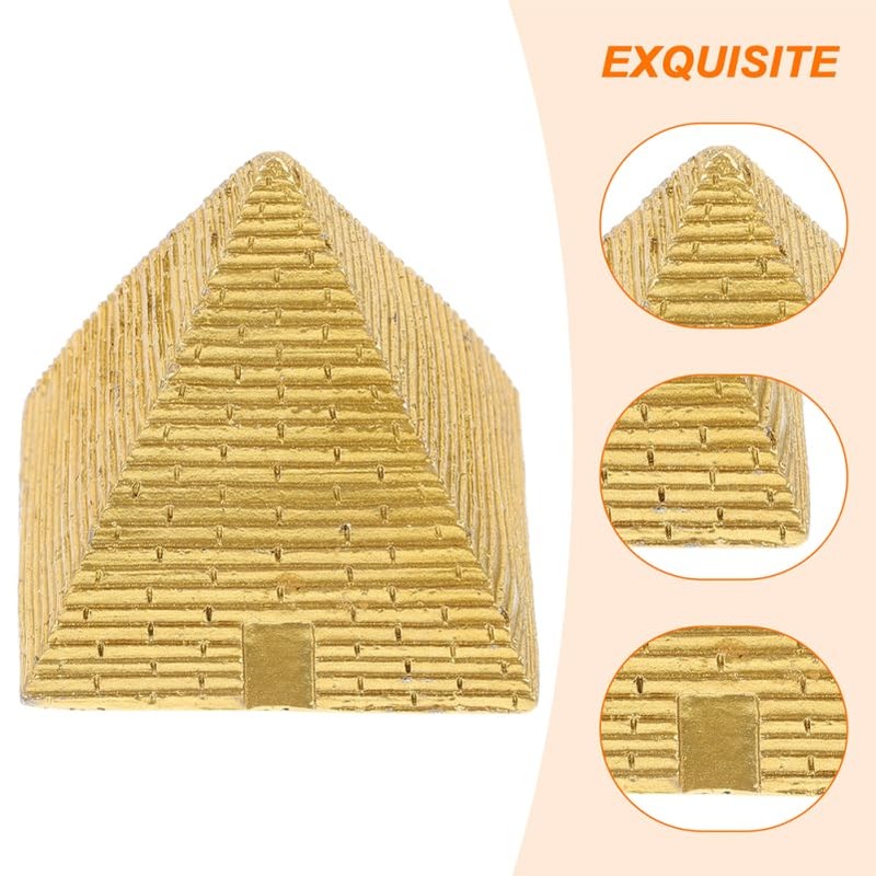 Garneck 2Pcs Vintage Egyptian Pyramid Decorative Model - Small Resin
