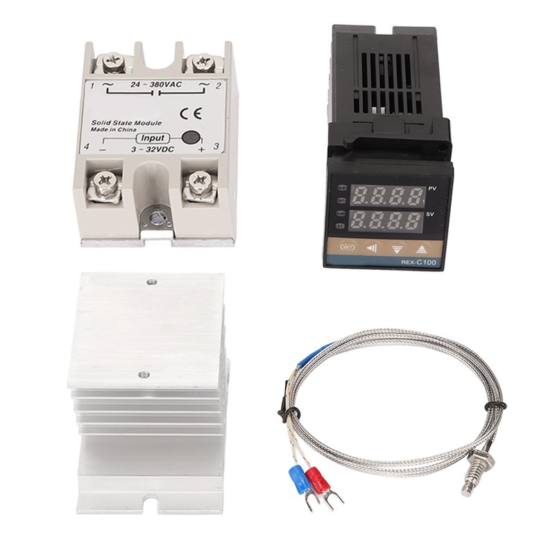 Farm Temperature Control Set 100‑240V Thermostat Type K Thermocouple Heatsink