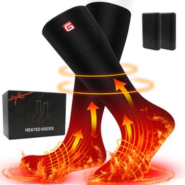 SVPRO Heated Socks for Men Women, 4000mAh Battery Heating Warm Socks, Rechargeable Heated Hunting Socks Winter Warm Thermal Foot Warmer Electric Socks for Camping Skiing Hiking