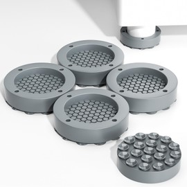 Ezprotekt Anti-Vibration Rubber for Washing Machines, Anti-Slip Rubber Soundproof Rubber Mat, Vibration Absorbing Mat, Anti-Shake, Vibration Reduction, Pack of 4, Gray