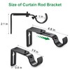 LLPJS Curtain Rod Bracket Adjustable, Drapery Rod Holder Hooks Support
