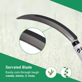 KUISUN Japanese Serrated Sickle for Gardening - Compact & Lightweight