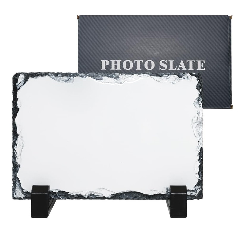 MR.R Sublimation Blanks Rectangular Rock Slate Photo Plaque Picture Frame,
