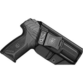 Security 9 Holster IWB KYDEX Holster Fit: Ruger Security 9 Pistol | Inside Waistband | Adjustable Cant | USA Made by Amberide (Black, Right Hand Draw (IWB))