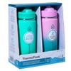 ThermoFlask Stainless Steel Kids Water Bottles, 474mL, 2 Count (Green/Pink)