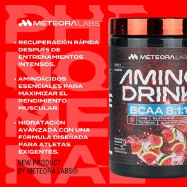 Amino Drink BCAA Meteora Labs Sabor Sandía 360g Glutamina HMB Caf y Electrolitos                                                                      
