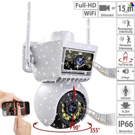 7links 4K Security Camera: Dual Lens WiFi Pan-Tilt IP Camera, Full HD, Colour Night Vision, IP66 (Smart Surveillance Camera, Full HD Surveillance Camera, Outdoor)