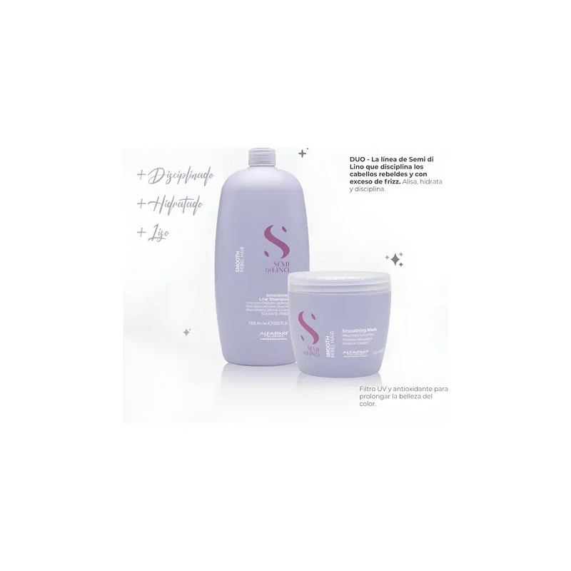 Shampoo Mascarilla Alisadora Smooth Rebel Hair Alfaparf