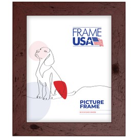 Frame USA 16x20 Picture Frame, Red, Rustic Series, Wall Hanging Frame with High Clarity Plexiglass