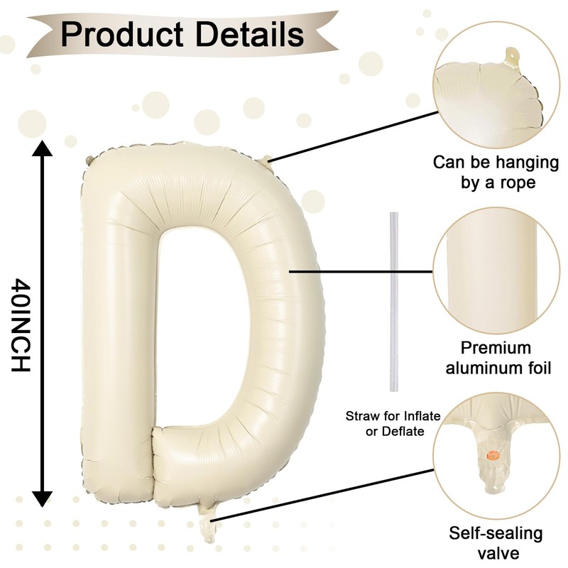 Cream Letter Balloons D