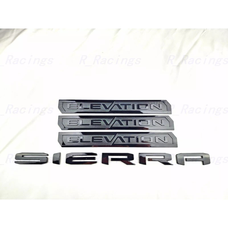 GMC 4PCS Gloss black Door Rear Elevation Sierra Emblems Badge