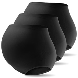 Mama Plus Women's Over Bump Maternity Underwear High Waist Seamless Pregnancy Briefs Nylon Panties Multi-Pack (Multicolor-C 3 Pack)