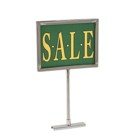 Retail Rack Chrome Frame Magnetic Base Sign Holder, 5" x 7" Card Display, 12.75" H - 5 Pack