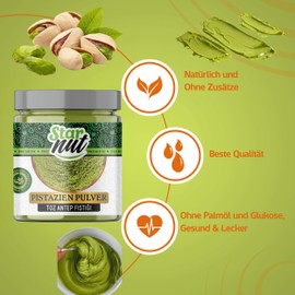 75 g Antep Pistachio Powder in Resealable Glass - Finely Ground from Gaziantep Turkey - Intensive Aromatic - Premium & Natural - No Additives