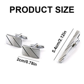 Set of 3 classic tie clips, cufflinks and tie clip set, tie clip, men's tie clip, tie clip set for weddings, for Valentine's Day, anniversary, meeting, wedding, Alloy