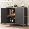 Jocoevol Buffet Cabinet with Storage, Fluted Sideboard Black Accent Cabinet