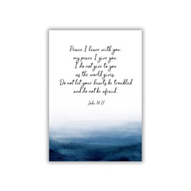 John 14 27 Bible Verse Print, Peace I leave with you Scripture Christian Art Poster Gift A4 UNFRAMED, Crafty Cow Design